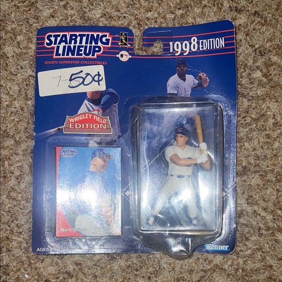 Starting Lineup Other - Wrigley Field exclusive 1998 Starting Lineup Mark Grace Chicago Cubs w/card
